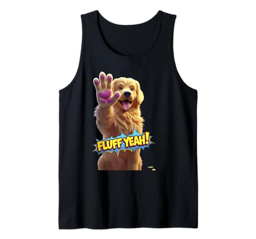 Süßes Fluff Dog Yeah Lustiges Unisex-Design für Männer und Frauen T-Shirt Tank Top von Cute Fluff Dog Yeah Funny Unisex Design For Tee