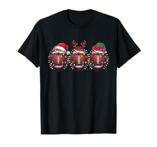 Santa Elf Rentier Fußball Fußball Weihnachten Damen Herren Kind T-Shirt von Cute Football Lovers Christmas Costume Women Men