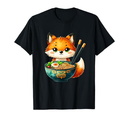 Cute Japanese Anime Kawaii Fox Eating Ramen Kids Girls Teens T-Shirt Cute Japanese Anime Kawaii Fox Eating Ramen Kids Girls Teens T-Shirt von Cute Fox Eating Ramen Tee