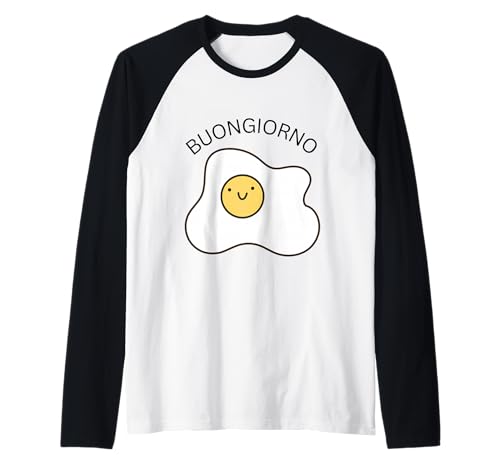 Buongiorno Spiegelei Sleep Good Morning auf Italian Women Kid Raglan von Cute Fried Egg saying Buongiorno Italian Girls