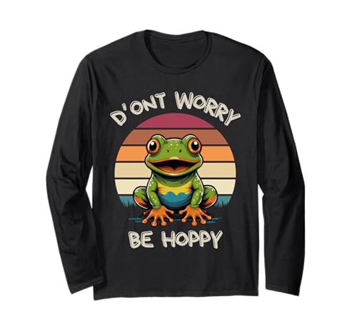 Niedlicher Frosch Don't Worry Be Hoppy für Kinder Langarmshirt Niedlicher Frosch Don't Worry Be Hoppy für Kinder Langarmshirt von Cute Frog Design For Kids Don't Worry Be Hoppy