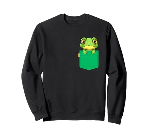 Entzückender Taschenfrosch für Kinder Sweatshirt Entzückender Taschenfrosch für Kinder Sweatshirt von Cute Frog Pocket Kids Cartoon Animal