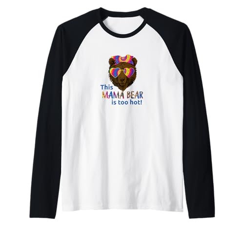 Lustiger Regenbogen Mama Bär zum Muttertag Raglan von Cute Fun and Funny Mother's Day