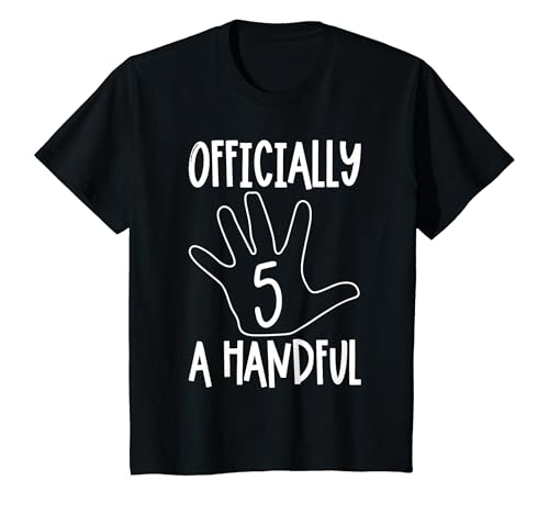 Kinder Offiziell 5 a Handful, I'm a Handful Funny 5th Birthday T-Shirt Kinder Offiziell 5 a Handful, I'm a Handful Funny 5th Birthday T-Shirt von Cute Funny 5th Birthday Tee