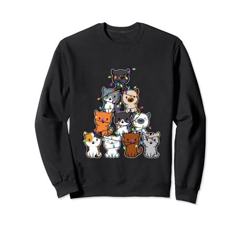 Lustige Katze Weihnachten Meowy Catmas Kätzchen Mama Xmas Santa Sweatshirt von Cute Funny Cat Christmas Lover Meowy Christmas