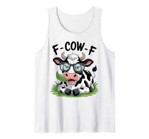 Lustige, Coole Kuh mit Brille, Cartoon-Tier für Männer, Frauen, Kinder Tank Top von Cute Funny Farm Animal Cow Humor Gifts