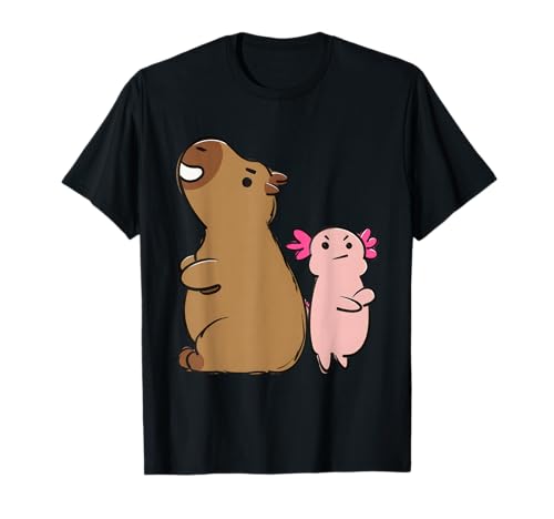 Lustige Kawaii Axolotl und Capybara Liebhaber Kinder Mädchen Männer Frauen T-Shirt Lustige Kawaii Axolotl und Capybara Liebhaber Kinder Mädchen Männer Frauen T-Shirt von Cute Funny Kawaii Axolotl and Capybara Apparels