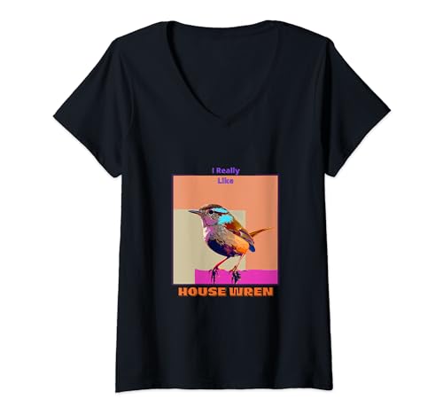 Damen Hauskönig im Pop Art Stil Malerei für Hauskönig-Liebhaber T-Shirt mit V-Ausschnitt von Cute Funny Novelty Gifts