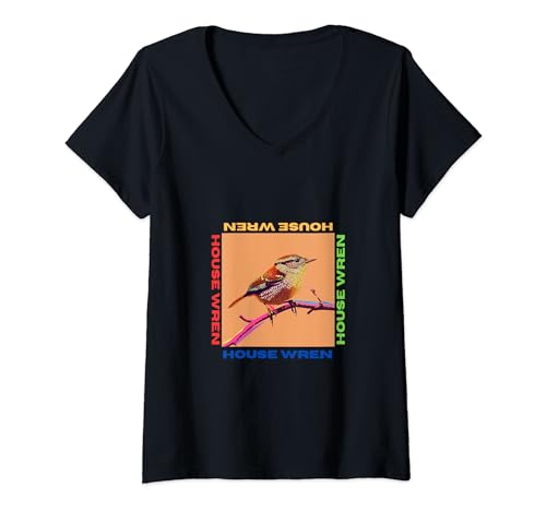 Damen Hauskönig im Pop Art Stil Malerei für Hauskönig-Liebhaber T-Shirt mit V-Ausschnitt von Cute Funny Novelty Gifts