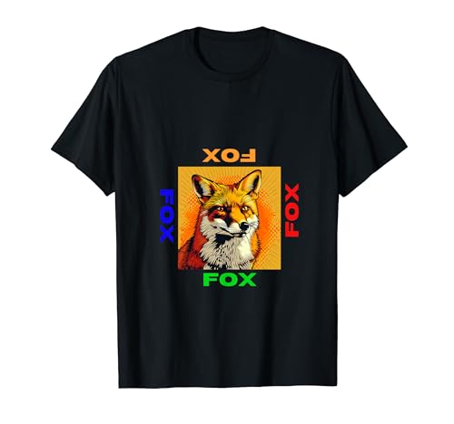 Fuchs im Pop Art Stil Malerei für Fuchsliebhaber Männer Frauen Geschenke T-Shirt von Cute Funny Novelty Gifts