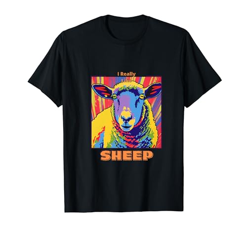 Schaf im Pop Art Stil Malerei für Schafliebhaber Frauen Geschenke T-Shirt von Cute Funny Novelty Gifts