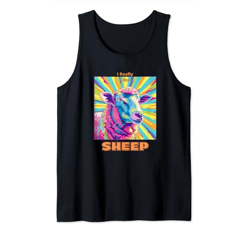 Schaf im Pop Art Stil Malerei für Schafliebhaber Frauen Geschenke Tank Top von Cute Funny Novelty Gifts
