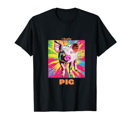 Schwein im Pop-Art-Stil Malerei für Schweineliebhaber Männer Frauen Geschenke T-Shirt von Cute Funny Novelty Gifts