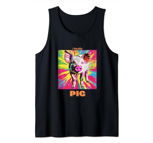 Schwein im Pop-Art-Stil Malerei für Schweineliebhaber Männer Frauen Geschenke Tank Top von Cute Funny Novelty Gifts