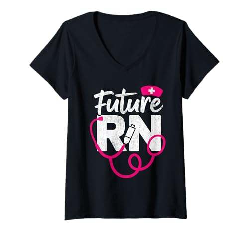 Damen Future Nurse Healthcare Hospital RN Nursing T-Shirt mit V-Ausschnitt Damen Future Nurse Healthcare Hospital RN Nursing T-Shirt mit V-Ausschnitt von Cute Future Nurse Healthcare Hospital RN Nursing