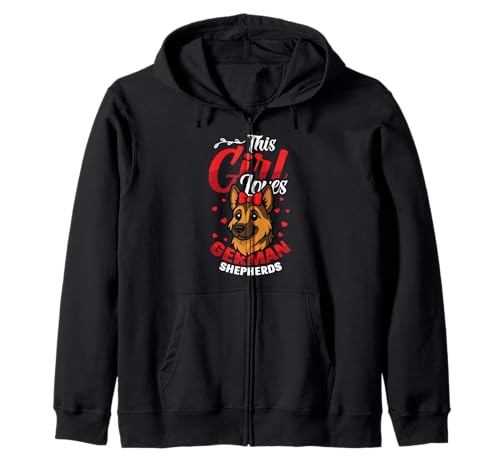 Dieses Mädchen liebt Schäferhunde Hundemädchen Schäferhund Kapuzenjacke Dieses Mädchen liebt Schäferhunde Hundemädchen Schäferhund Kapuzenjacke von Cute German Shepherd Designs for Girls & Women