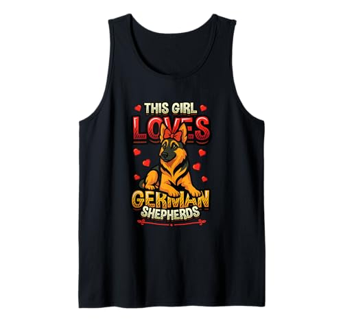 Dieses Mädchen liebt Schäferhunde Hundemädchen Schäferhund Tank Top Dieses Mädchen liebt Schäferhunde Hundemädchen Schäferhund Tank Top von Cute German Shepherd Designs for Girls & Women