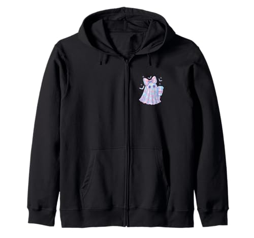 Geist Kokett Schleife Kawaii Pastell Mädchen Kaffee 90er Kapuzenjacke von Cute Ghost Coquette Bow Pastel Sweet Spooky Kawaii