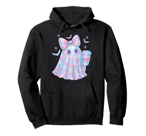 Geist Kokett Schleife Kawaii Pastell Mädchen Kaffee 90er Pullover Hoodie von Cute Ghost Coquette Bow Pastel Sweet Spooky Kawaii
