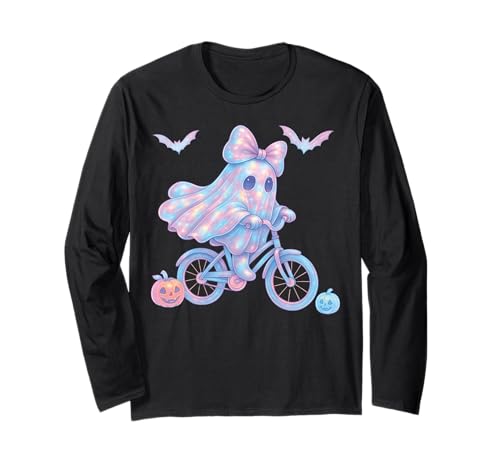 Süß Geist Kokett Rosa Schleife Kawaii Pastell Mädchen 90er Langarmshirt von Cute Ghost Coquette Bow Pastel Sweet Spooky Kawaii