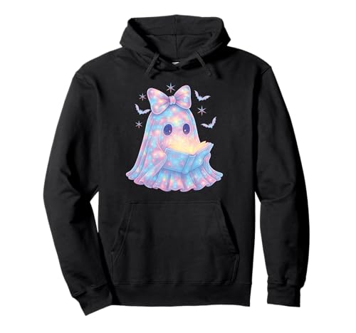 Süß Geist Kokette Schleife Bücherwurm Kawaii Pastell Mädchen Pullover Hoodie von Cute Ghost Coquette Bow Pastel Sweet Spooky Kawaii