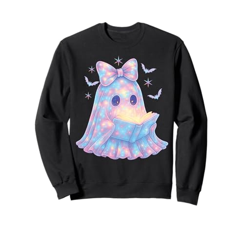 Süß Geist Kokette Schleife Bücherwurm Kawaii Pastell Mädchen Sweatshirt von Cute Ghost Coquette Bow Pastel Sweet Spooky Kawaii