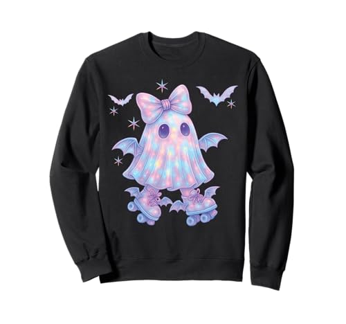 Süß Geist Kokette Schleife Rollschuhe Kawaii Pastell Mädchen Sweatshirt von Cute Ghost Coquette Bow Pastel Sweet Spooky Kawaii
