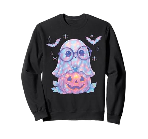 Süße Geist Nerd-Brille Kürbis Kawaii Pastell Mädchen 90er Sweatshirt von Cute Ghost Coquette Bow Pastel Sweet Spooky Kawaii