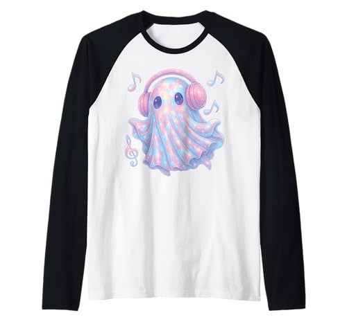 Süße Geister-Kopfhörer Musikliebhaber Kawaii Pastell Mädchen Raglan von Cute Ghost Coquette Bow Pastel Sweet Spooky Kawaii
