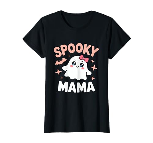 Gruseliges Mama-T-Shirt mit niedlichem Geist, Halloween-Kostüm, Mutter-T-Shirt T-Shirt Gruseliges Mama-T-Shirt mit niedlichem Geist, Halloween-Kostüm, Mutter-T-Shirt T-Shirt von Cute Ghost Halloween Vibes