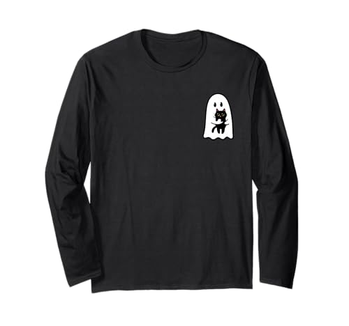 Geist hält eine Katze, süßes Halloween-Kostüm, Kawaii, lustige Kinder Langarmshirt Geist hält eine Katze, süßes Halloween-Kostüm, Kawaii, lustige Kinder Langarmshirt von Cute Ghost Holding Cat Halloween kawaii Funny Kids
