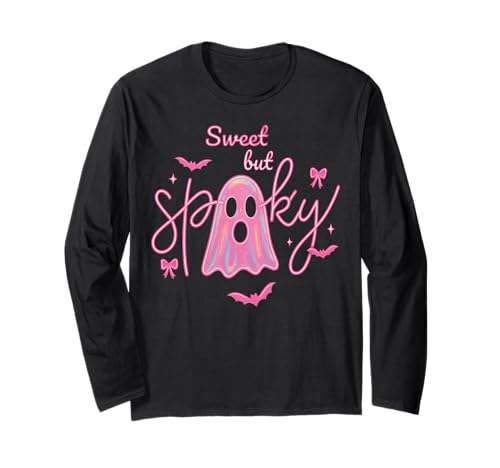 Süßer Geist Retro y2k Pink Lustig Süß Halloween Mädchen Langarmshirt von Cute Ghost Retro 90s Pastel Pink Girly Halloween