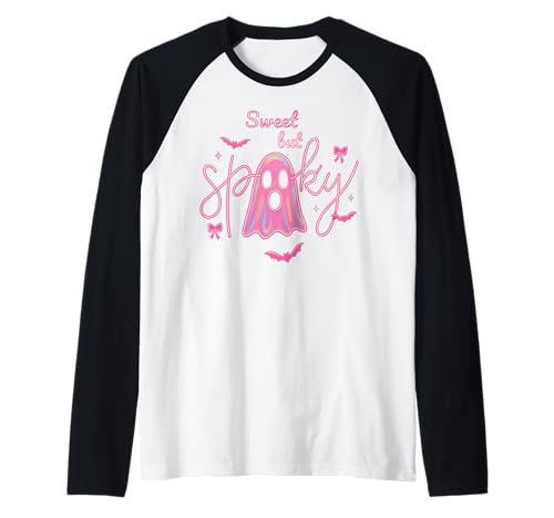 Süßer Geist Retro y2k Pink Lustig Süß Halloween Mädchen Raglan von Cute Ghost Retro 90s Pastel Pink Girly Halloween