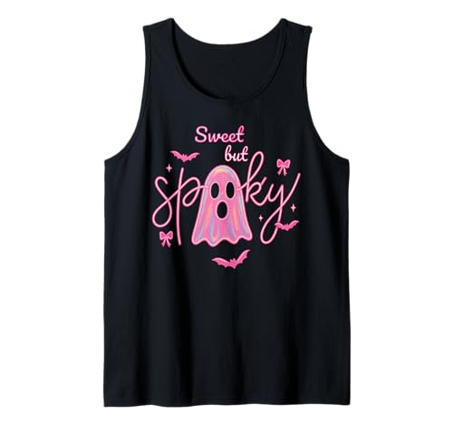 Süßer Geist Retro y2k Pink Lustig Süß Halloween Mädchen Tank Top von Cute Ghost Retro 90s Pastel Pink Girly Halloween