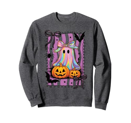 Süßer Geist koketter Schleife Halloween Retro 90 y2k Mädchen Sweatshirt von Cute Ghost Retro 90s Rad Girl Purple Halloween