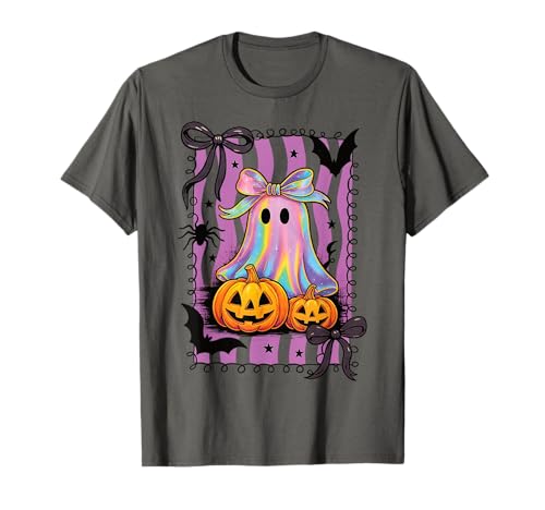 Süßer Geist koketter Schleife Halloween Retro 90 y2k Mädchen T-Shirt von Cute Ghost Retro 90s Rad Girl Purple Halloween
