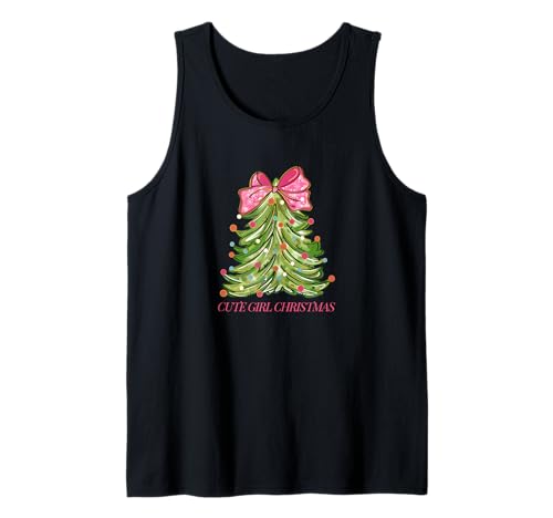 Süßes Mädchen Weihnachtsbaum Rosa Schleife Urlaub Design Tank Top Süßes Mädchen Weihnachtsbaum Rosa Schleife Urlaub Design Tank Top von Cute Girl Christmas Apparel