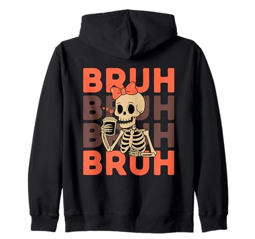 Cool Bruh Skeleton Girl Coquette Bow Funny Halloween Kapuzenjacke Cool Bruh Skeleton Girl Coquette Bow Funny Halloween Kapuzenjacke von Cute Girl Skeleton Halloween Graphic Costume Gifts