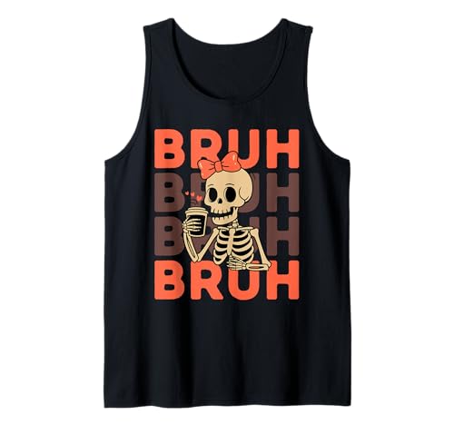 Cool Bruh Skeleton Girl Coquette Bow Funny Halloween Tank Top Cool Bruh Skeleton Girl Coquette Bow Funny Halloween Tank Top von Cute Girl Skeleton Halloween Graphic Costume Gifts