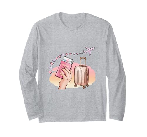 Urlaub gebundenes Gepäck bereit zum Wegfliegen Mädchen Reise Langarmshirt Urlaub gebundenes Gepäck bereit zum Wegfliegen Mädchen Reise Langarmshirt von Cute Girls Trip Group Vacation Outfit Tees