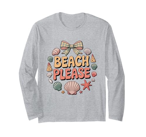 Beach Please Seashell Bow Trip Urlaub für Mädchen Langarmshirt Beach Please Seashell Bow Trip Urlaub für Mädchen Langarmshirt von Cute Girls Trip Sayings Co
