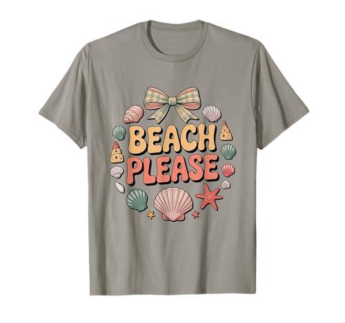 Beach Please Seashell Bow Trip Urlaub für Mädchen T-Shirt Beach Please Seashell Bow Trip Urlaub für Mädchen T-Shirt von Cute Girls Trip Sayings Co