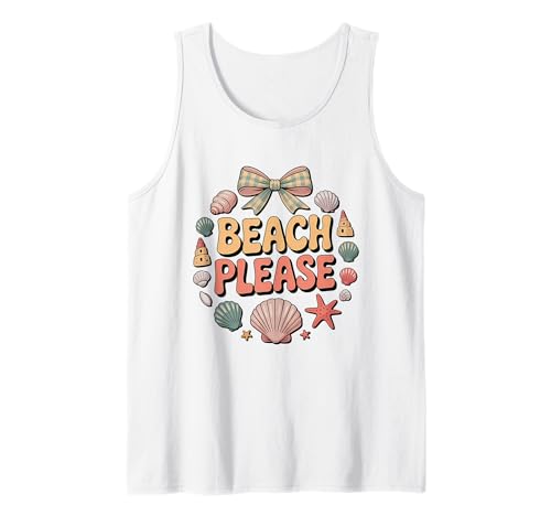 Beach Please Seashell Bow Trip Urlaub für Mädchen Tank Top Beach Please Seashell Bow Trip Urlaub für Mädchen Tank Top von Cute Girls Trip Sayings Co