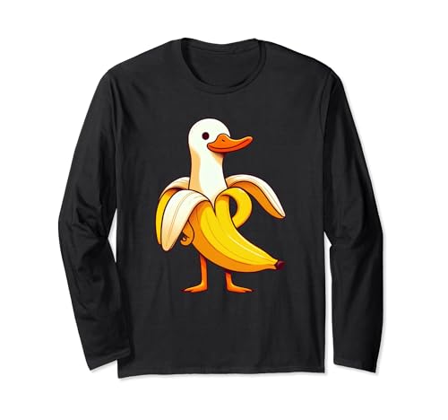 Lustige Bananen-Ente Gans Kinder Herren Damen Ente Langarmshirt von Cute Goose Duck Lovers Costume Women Men