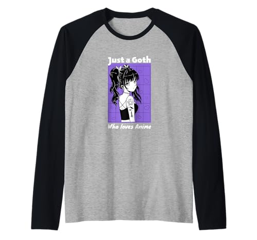 Goth Girl loves Anime - süßes Vampir Gothic Girl Design Raglan von Cute Goth Anime Girl - Creepy Manga Weeaboo