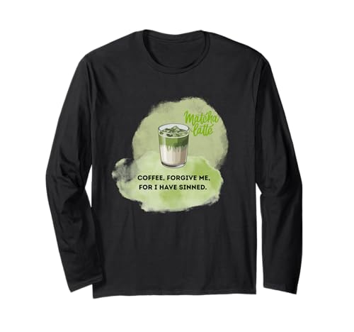 Lustiges Matcha Latte Coffee Herren Damen T-Shirt Langarmshirt von Cute Green Matcha Coffee Lovers Teen