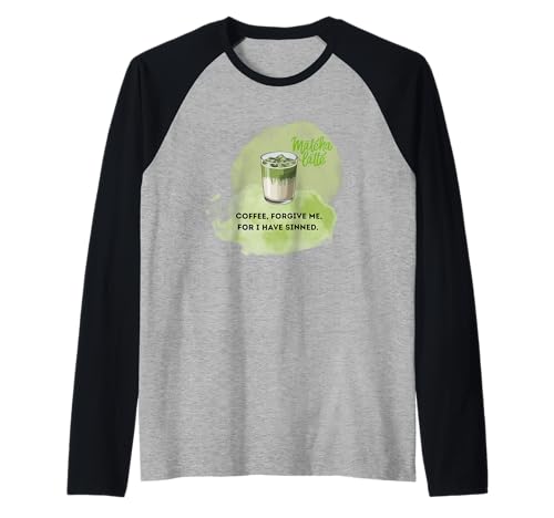 Lustiges Matcha Latte Coffee Herren Damen T-Shirt Raglan Lustiges Matcha Latte Coffee Herren Damen T-Shirt Raglan von Cute Green Matcha Coffee Lovers Teen