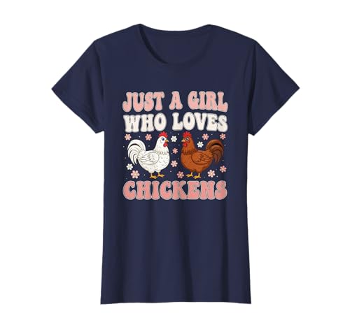 Nur EIN Mädchen, das Hühner liebt Groovy Chicken Lover Girls T-Shirt Nur EIN Mädchen, das Hühner liebt Groovy Chicken Lover Girls T-Shirt von Cute Groovy Chickens Co