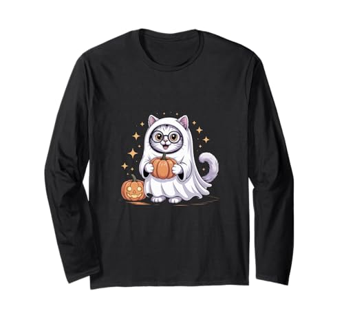 Niedliche Halloween-Katze, lustiger Geister-Kürbis-Spaß, für Herren Langarmshirt Niedliche Halloween-Katze, lustiger Geister-Kürbis-Spaß, für Herren Langarmshirt von Cute Halloween Cat Funny Ghost Pumpkin Fun