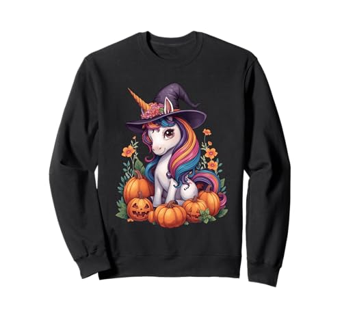 Cute Floral Unicorn Witch Halloween Matching Family Kids Sweatshirt Cute Floral Unicorn Witch Halloween Matching Family Kids Sweatshirt von Cute Halloween Ghost Spooky Pumpkins By GnineZa